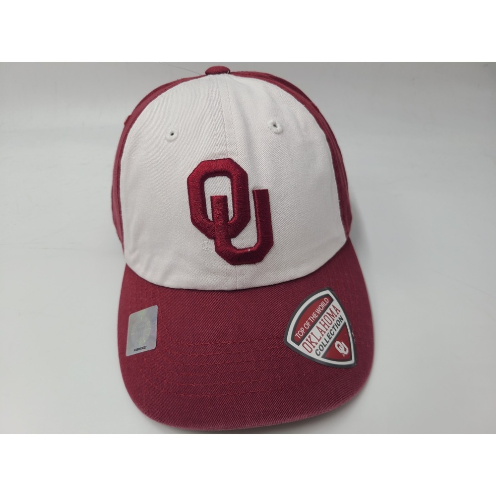 University of Oklahoma‎ Sooners Top of the World Fitted M Hat Cap NCAA White Red